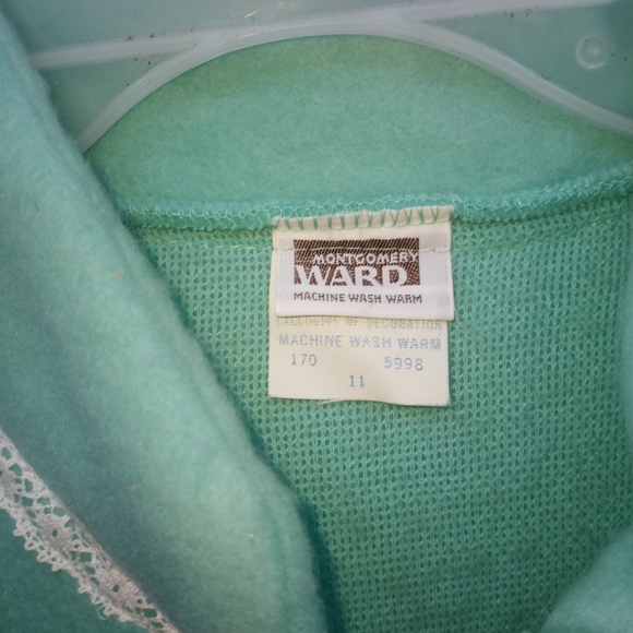 Vintage 1970s Montgomery Ward Plush Fleece Nightgown Front Zip New With Tags - Picture 5 of 7